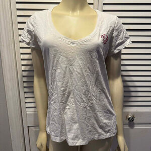 Women's True Religion White Pink Short Sleeve Tee XL